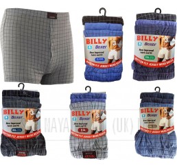 MEN'S BILLY TUNNEL ELASTICATED EXTRA BIG SIZE CHECK BOXER SHORTS. 