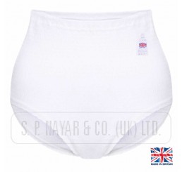 LADIES ANGEL TOUCH WHITE CRINKLE TUNNEL ELASTIC BRIEFS. 