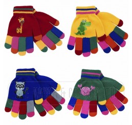 KIDS MAGIC GLOVES WITH RUBBER PRINT.