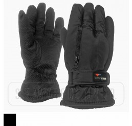 MENS WINTER SPORT BLACK GLOVE WITH GRIPPER PALM AND THERMAL INSULATION.