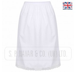 LADIES POLY COTTON 27" INCH LENGTH SLIPS.