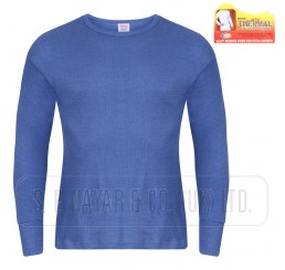 MEN'S SPN THERMAL BLUE LONG SLEEVE ROUND NECK T-SHIRTS. 