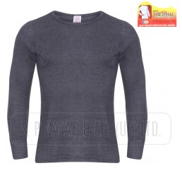 MEN'S SPN THERMAL CHARCOAL LONG SLEEVE ROUND NECK T-SHIRTS. 