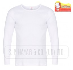 MEN'S SPN THERMAL WHITE LONG SLEEVE ROUND NECK T-SHIRTS. 