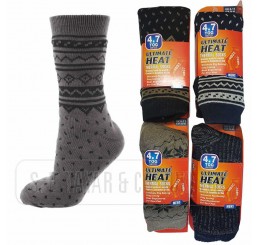 MEN'S DOUBLE HEAT INSULATED SHORT THERMAL COSY SOCKS.