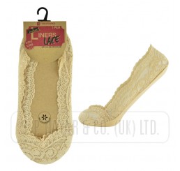 LADIES ONE SIZE LACE LINERS.