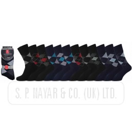 MEN'S EASY TOP WITH CUSHION SOLE FASHION SOCKS.