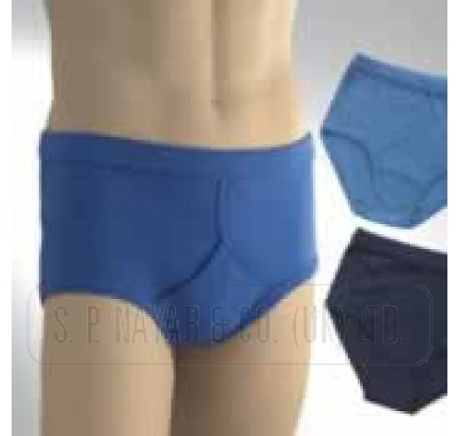 Mens Y Fronts 100% Cotton Interlock Briefs Underwear Colour Blue