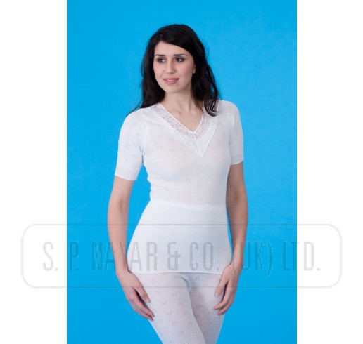 Snowdrop Ladies Thermal Long Sleeve Top White - Small (8-10) - SDL/SS