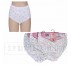 LADIES TUNNEL ELASTIC WHITE FLORAL FULL SIZE BRIEFS.